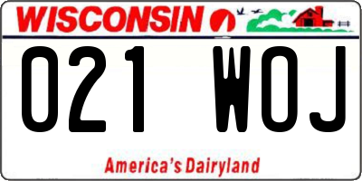 WI license plate 021WOJ