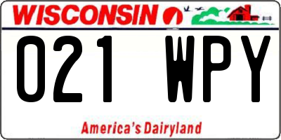 WI license plate 021WPY