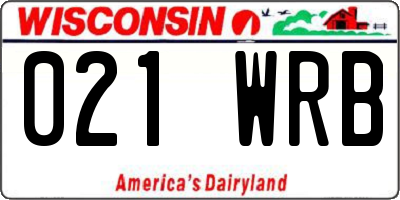 WI license plate 021WRB