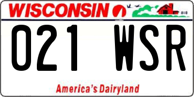 WI license plate 021WSR