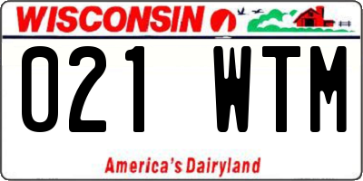 WI license plate 021WTM