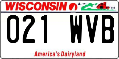 WI license plate 021WVB