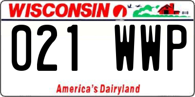 WI license plate 021WWP