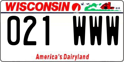WI license plate 021WWW