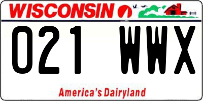 WI license plate 021WWX