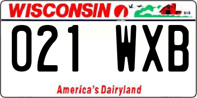 WI license plate 021WXB