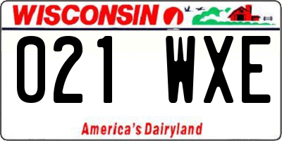 WI license plate 021WXE