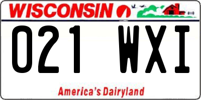 WI license plate 021WXI