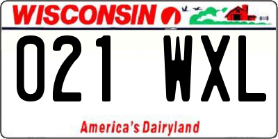 WI license plate 021WXL