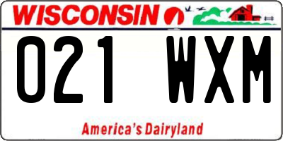 WI license plate 021WXM