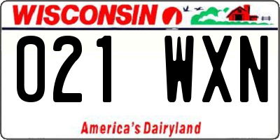 WI license plate 021WXN