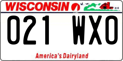 WI license plate 021WXO