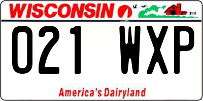 WI license plate 021WXP