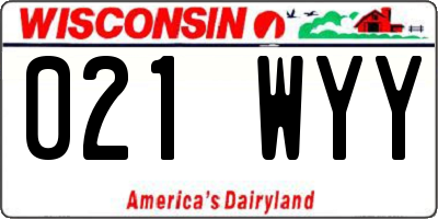 WI license plate 021WYY