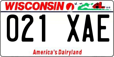 WI license plate 021XAE