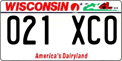 WI license plate 021XCO