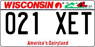 WI license plate 021XET