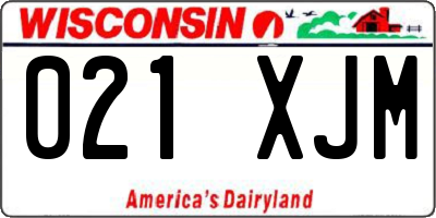 WI license plate 021XJM