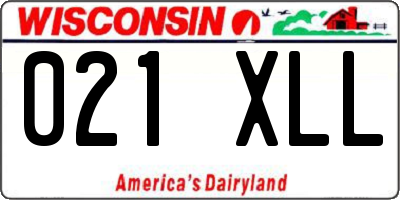 WI license plate 021XLL