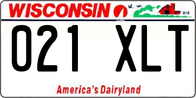 WI license plate 021XLT