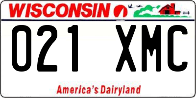 WI license plate 021XMC