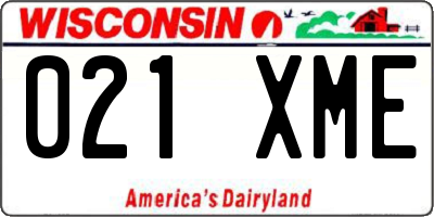 WI license plate 021XME