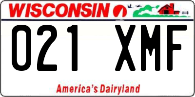 WI license plate 021XMF