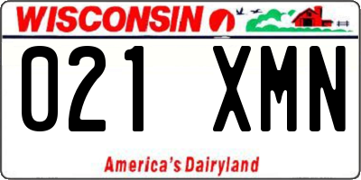 WI license plate 021XMN