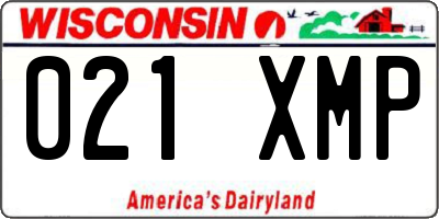 WI license plate 021XMP