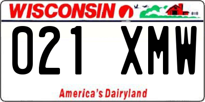 WI license plate 021XMW