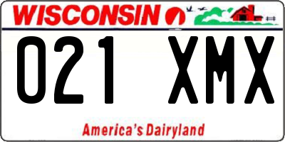 WI license plate 021XMX