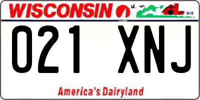 WI license plate 021XNJ