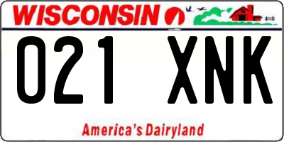 WI license plate 021XNK