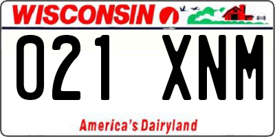 WI license plate 021XNM