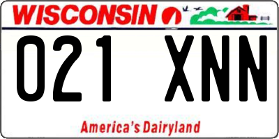 WI license plate 021XNN