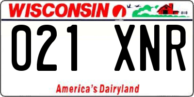 WI license plate 021XNR