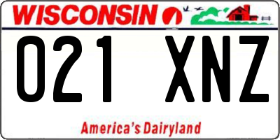 WI license plate 021XNZ