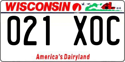 WI license plate 021XOC