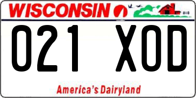 WI license plate 021XOD