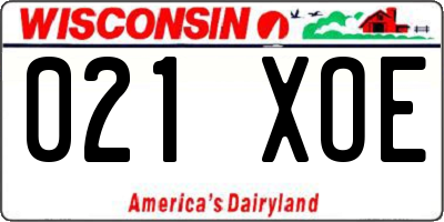 WI license plate 021XOE