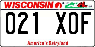 WI license plate 021XOF
