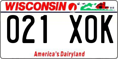 WI license plate 021XOK