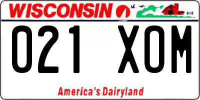 WI license plate 021XOM