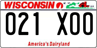 WI license plate 021XOO