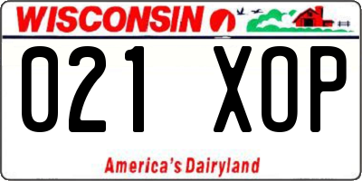 WI license plate 021XOP