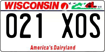 WI license plate 021XOS