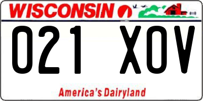 WI license plate 021XOV