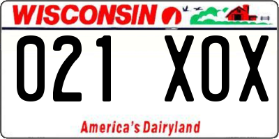 WI license plate 021XOX