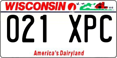 WI license plate 021XPC