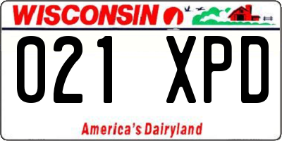 WI license plate 021XPD